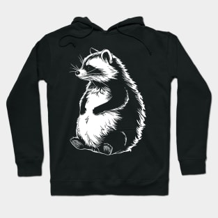 Cool Retro Cute Chubby Raccoon Funny Raccoon Hoodie